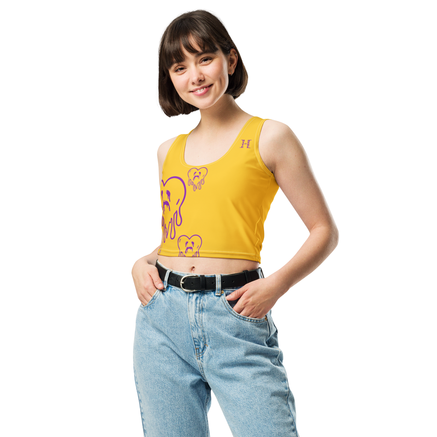 Dying Hearts / HiH H - Crop Top - Yellow