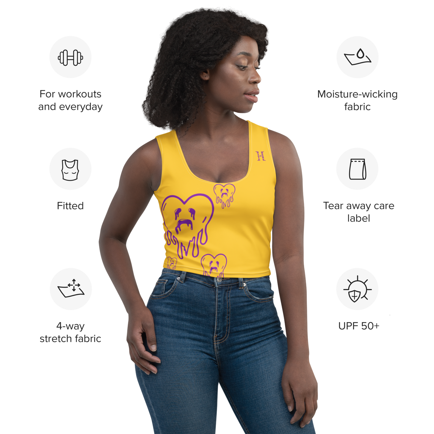 Dying Hearts / HiH H - Crop Top - Yellow