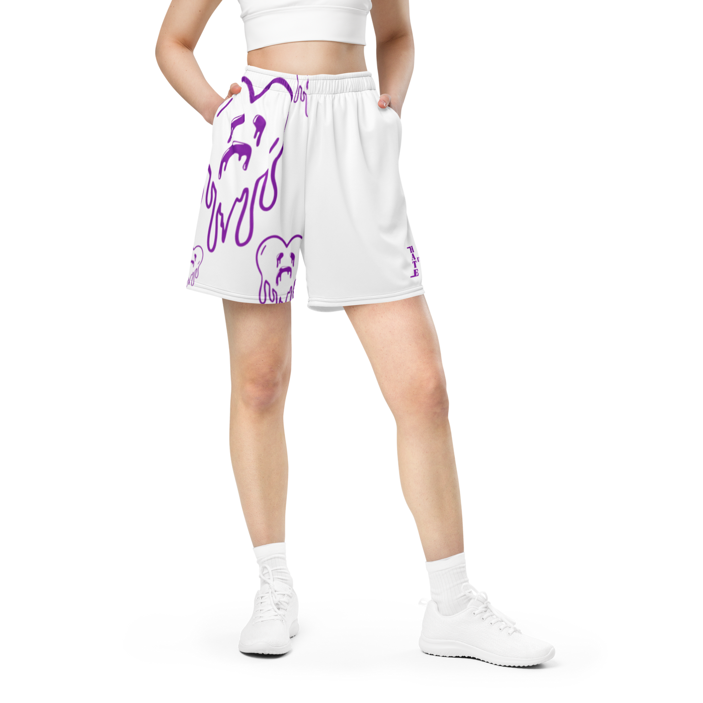 Dying Hearts / HiH H - Mesh Shorts - White