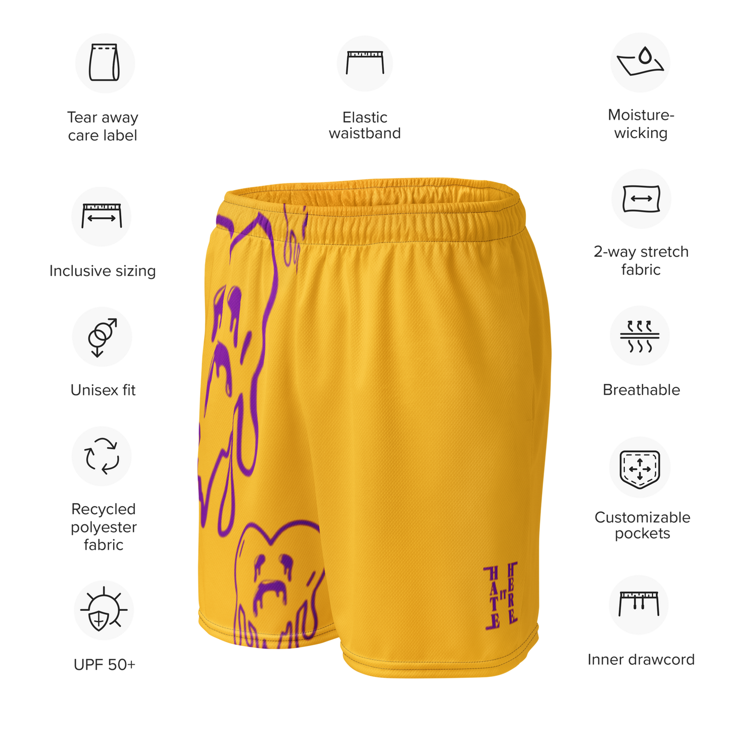 Dying Hearts / HiH H - Mesh Shorts - Yellow