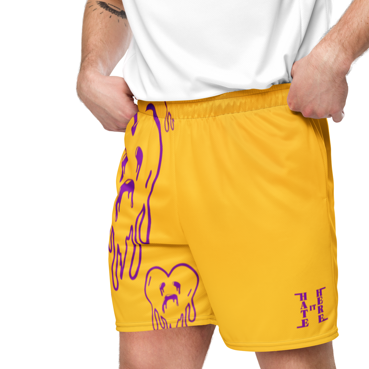 Dying Hearts / HiH H - Mesh Shorts - Yellow