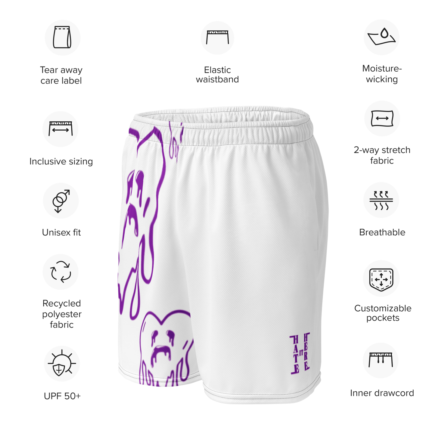 Dying Hearts / HiH H - Mesh Shorts - White