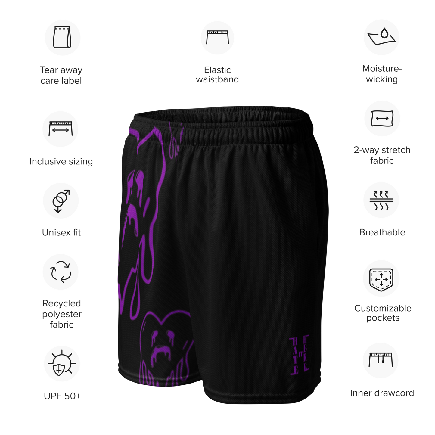 Dying Hearts / HiH H - Mesh Shorts - Black