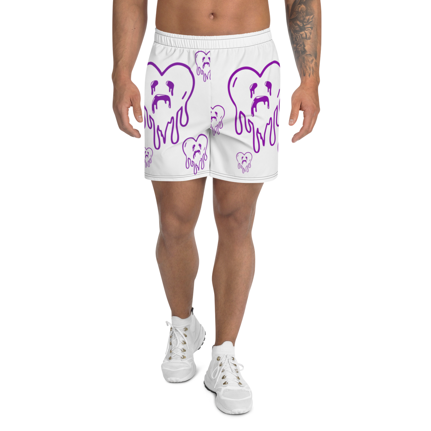 Dying Hearts - All-Over Print - Athletic Shorts - White