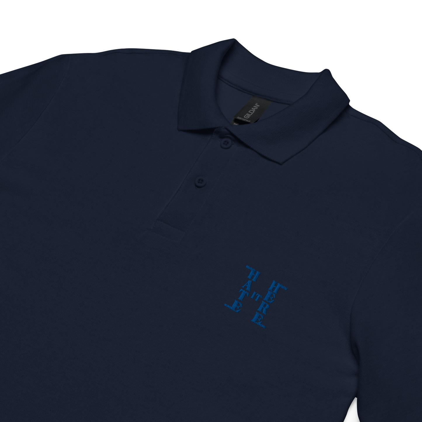 Blue HiH H - Embroidered Collard Shirt