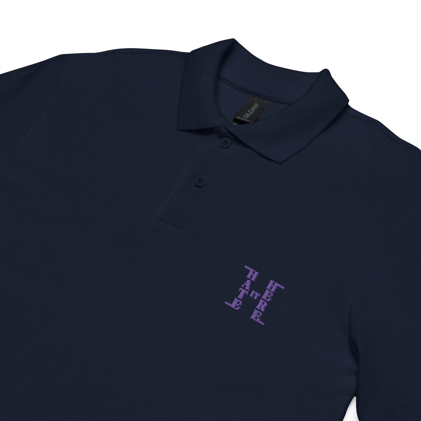 Purple HiH H - Embroidered Collard Shirt