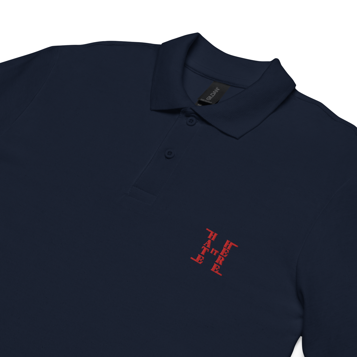 Red HiH H - Embroidered Collard Shirt