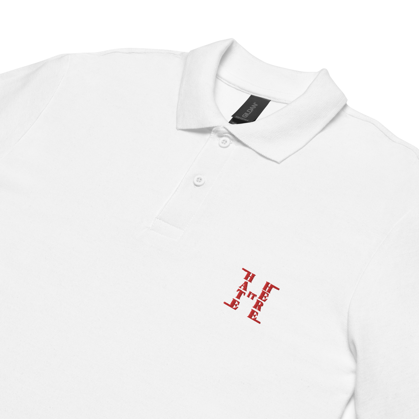 Red HiH H - Embroidered Collard Shirt